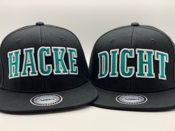Snapback Cap HACKE oder DICHT, schwarz/türkis