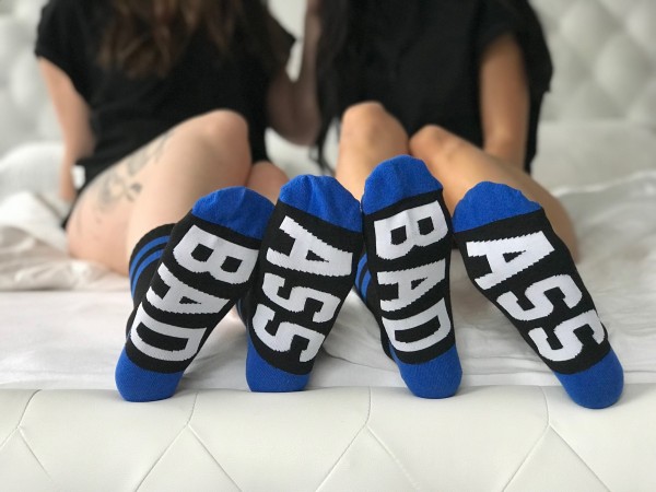 Socken-SET &quot;BAD ASS&quot;, 3 Paar in blau/schwarz