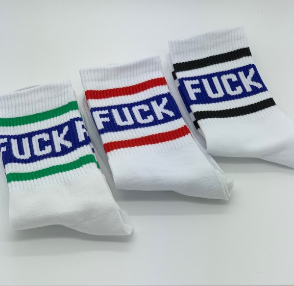 Socken-SET &quot;FUCK&quot;, 3 Paar (grün, blau, rot)