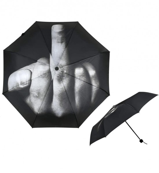 Taschen-Regenschirm &quot;Mittelfinger&quot;, schwarz