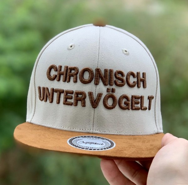 Snapback Cap CHRONISCH UNTERVÖGELT, beige/braun