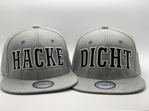 Snapback Cap HACKE oder DICHT, grau/schwarz