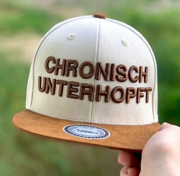 Snapback Cap CHRONISCH UNTERHOPFT, beige/braun