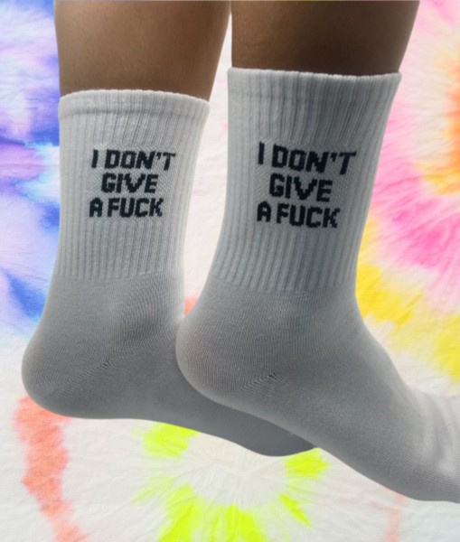 Socken-SET &quot;I DON´T GIVE A FUCK&quot;, 3 Paar in weiß